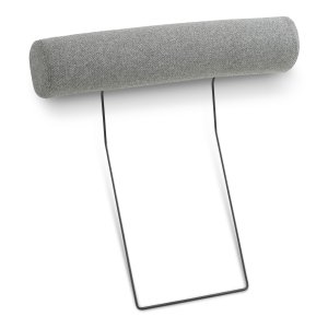 Ask nakkesttte - lys granitgr polyester stof og sort metal