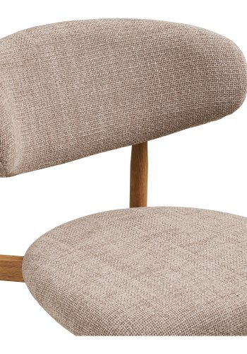 HOUSE NORDIC�Levanto counterstol, m. rygl�n og fodst�tte - sand polyester og natur tr�look st�l