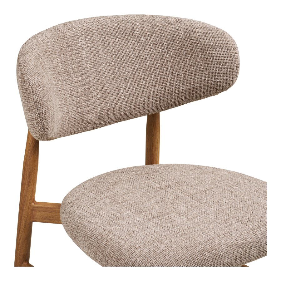 HOUSE NORDIC�Levanto counterstol, m. rygl�n og fodst�tte - sand polyester og natur tr�look st�l