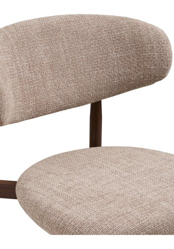 HOUSE NORDIC�Levanto counterstol, m. rygl�n og fodst�tte - sand polyester og valn�d tr�look st�l