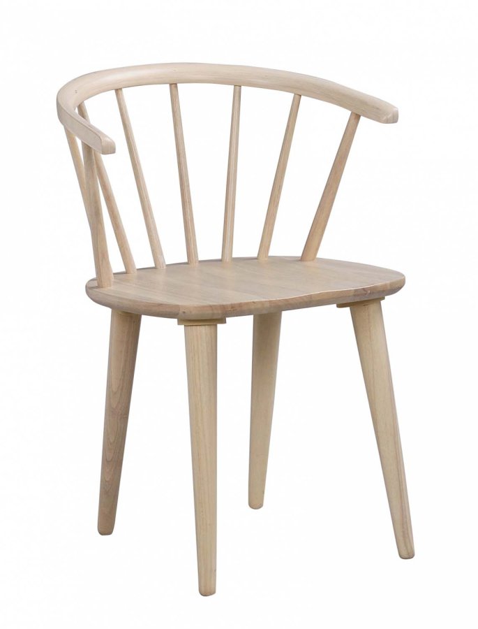 ROWICO Carmen spisebordsstol - hvidpigmenteret gummitr, m. armln