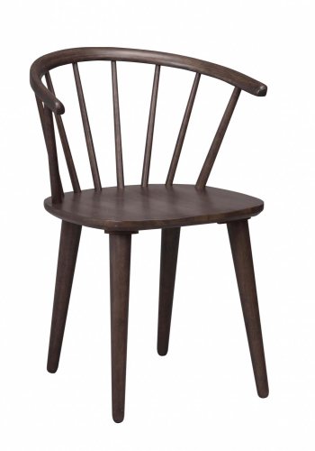 ROWICO Carmen spisebordsstol - brunt bejdset gummitr, m. armln