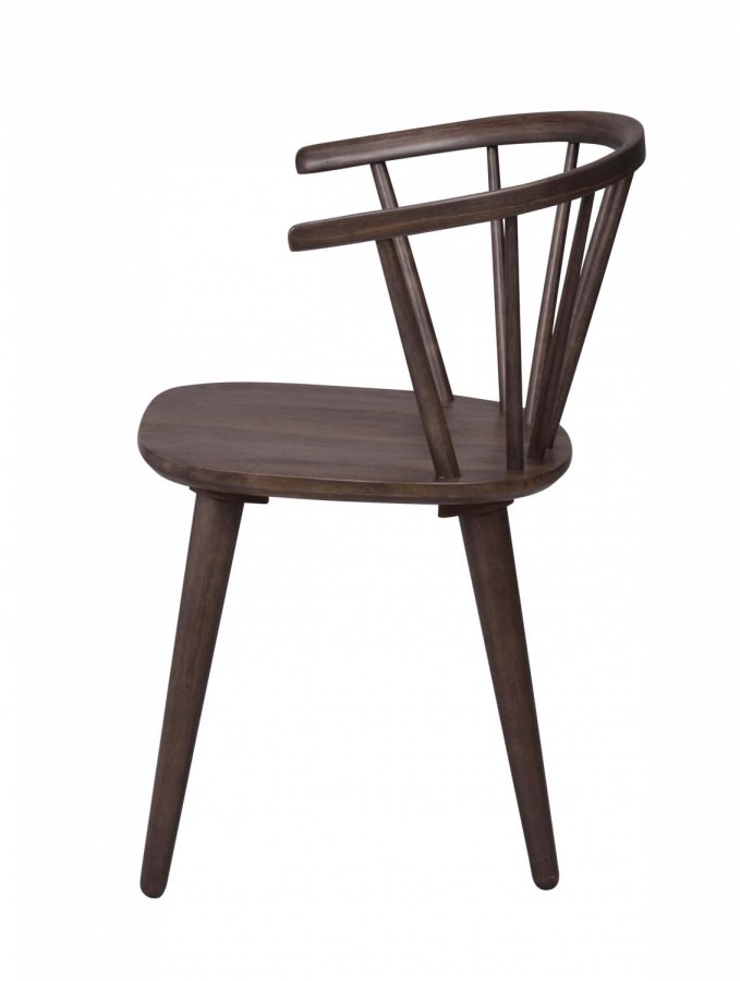 ROWICO Carmen spisebordsstol - brunt bejdset gummitr, m. armln