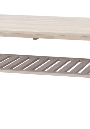 ROWICO Brooklyn salongbord - hvitpigmentert eik m. 1 hylle (130x75)