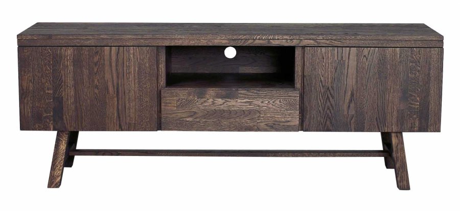 ROWICO Brooklyn TV-bord - rget eg, m. 2 lger, 1 skuffe og 1 rum