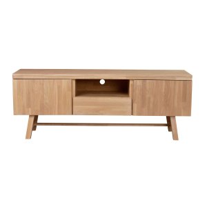 ROWICO Rektangulära Brooklyn TV-bord med 2 Luckor - Borstad Ek