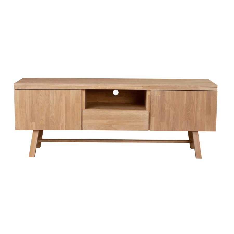 ROWICO rektangulr Brooklyn TV-bord m. 2 lger - brstet egetr 