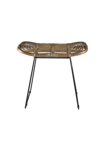 VILLA COLLECTION Sokna krakk, rektangulr - naturlig rotting og svart metall (53x33)