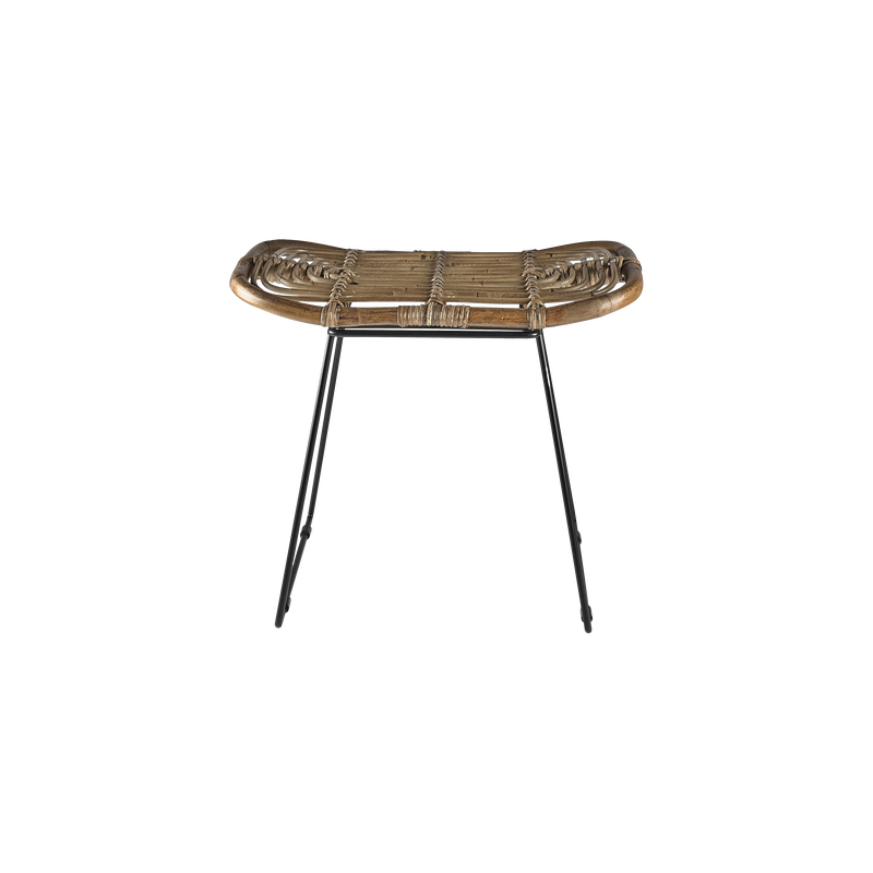 VILLA COLLECTION Sokna krakk, rektangulr - naturlig rotting og svart metall (53x33)