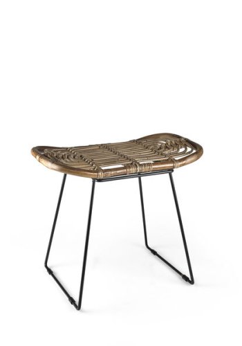 VILLA COLLECTION Sokna krakk, rektangulr - naturlig rotting og svart metall (53x33)