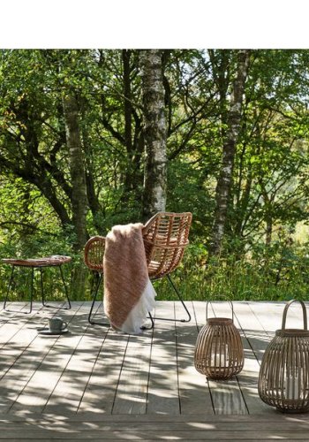 VILLA COLLECTION Sokna krakk, rektangulr - naturlig rotting og svart metall (53x33)