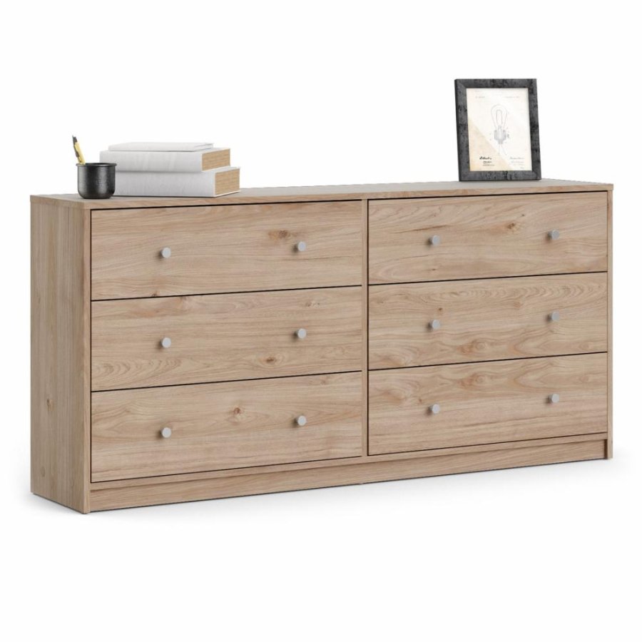 TVILUM May Doppelkommode mit 6 Schubladen - Naturfolie und Kunststoff
