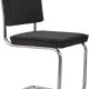 ZUIVER Ridge Rib Kink spisestuestol, stablebar - svart flyel og slvkrom
