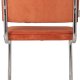 ZUIVER Ridge Rib Kink spisebordsstol, stablebar - oransje flyel og slvkrom