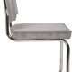 ZUIVER Ridge Rib Kink spisebordsstol, stablebar - lys gr flyel og slvkrom