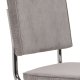 ZUIVER Ridge Rib Kink spisebordsstol, stablebar - lys gr flyel og slvkrom