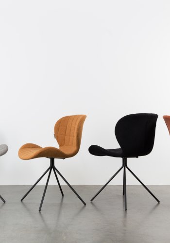 ZUIVER OMG spisestuestol - lys gr polyester og svart jern