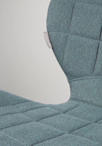 ZUIVER OMG spisestuestol - bl polyester og svart jern