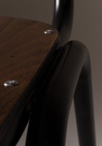 DUTCHBONE Scuola spisestuestol - valnttfarget kryssfiner og stl