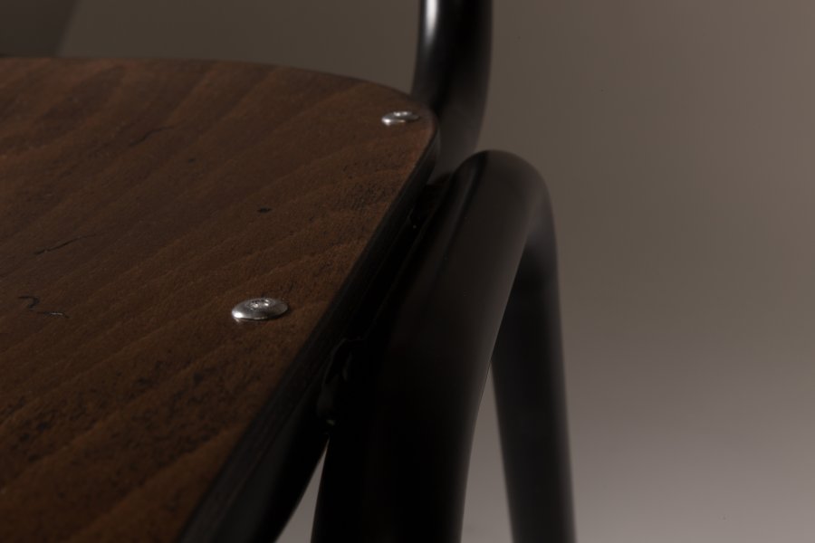 DUTCHBONE Scuola spisestuestol - valnttfarget kryssfiner og stl