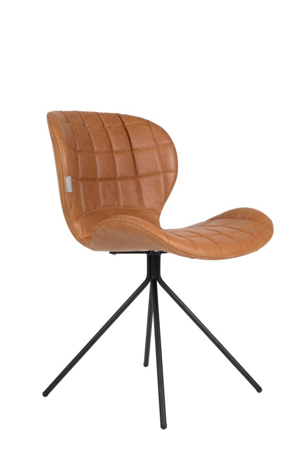 ZUIVER OMG LL spisestuestol - brun PU og svart jern