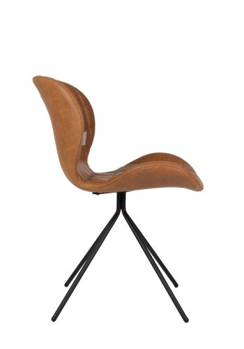 ZUIVER OMG LL spisestuestol - brun PU og svart jern