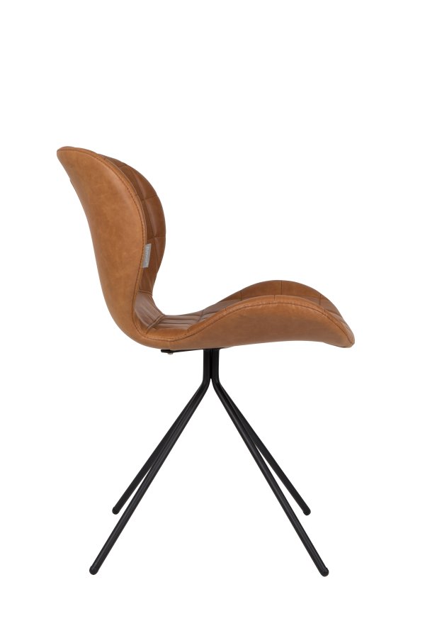 ZUIVER OMG LL spisestuestol - brun PU og svart jern