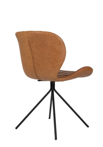 ZUIVER OMG LL spisestuestol - brun PU og svart jern