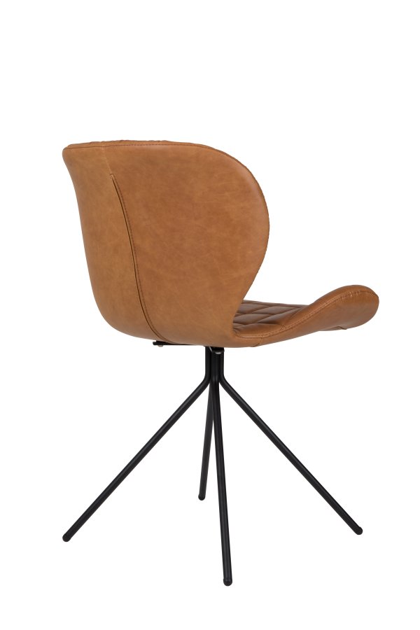 ZUIVER OMG LL spisestuestol - brun PU og svart jern