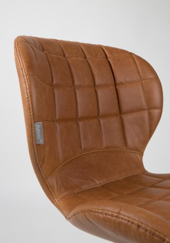 ZUIVER OMG LL spisestuestol - brun PU og svart jern