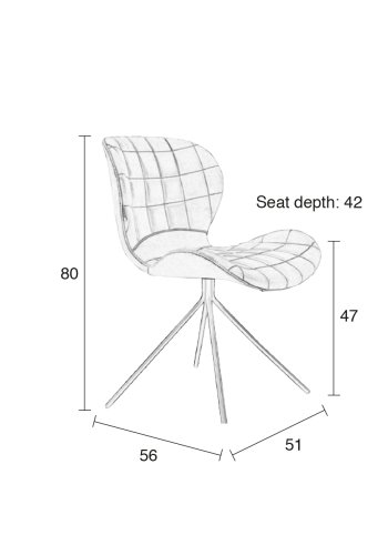 ZUIVER OMG LL spisestuestol - brun PU og svart jern