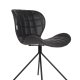 ZUIVER OMG LL spisestuestol - sort PU og svart jern