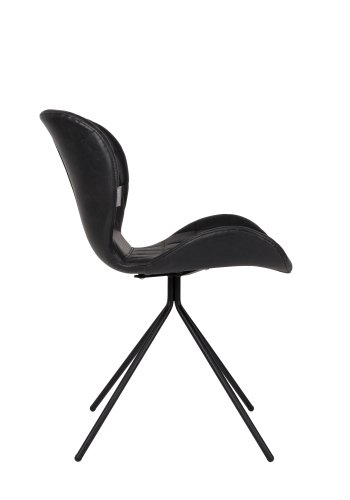 ZUIVER OMG LL spisestuestol - sort PU og svart jern