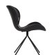 ZUIVER OMG LL spisestuestol - sort PU og svart jern