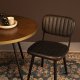 WHITE LABEL LIVING Jake Worn spisestuestol - sort kunstskinn og eik