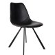 DUTCHBONE Franky Esszimmerstuhl - schwarzes PU und schwarzer Stahl