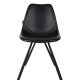 DUTCHBONE Franky Esszimmerstuhl - schwarzes PU und schwarzer Stahl