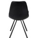 DUTCHBONE Franky Esszimmerstuhl - schwarzes PU und schwarzer Stahl