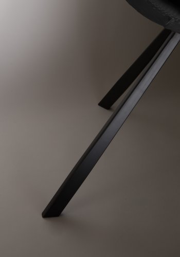 DUTCHBONE Franky Esszimmerstuhl - schwarzes PU und schwarzer Stahl