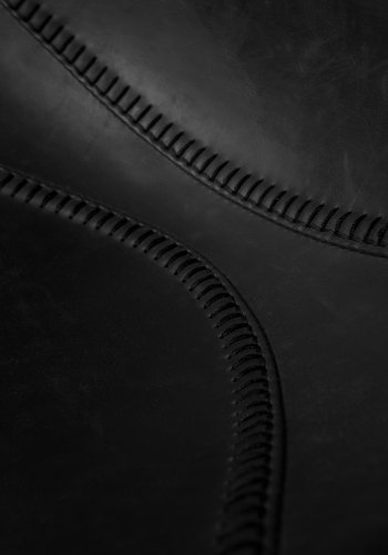 DUTCHBONE Franky Esszimmerstuhl - schwarzes PU und schwarzer Stahl