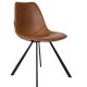DUTCHBONE Franky Esszimmerstuhl - braunes PU und schwarzer Stahl