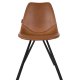 DUTCHBONE Franky Esszimmerstuhl - braunes PU und schwarzer Stahl