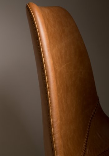 DUTCHBONE Franky Esszimmerstuhl - braunes PU und schwarzer Stahl