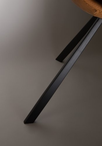 DUTCHBONE Franky Esszimmerstuhl - braunes PU und schwarzer Stahl