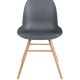 ZUIVER Albert Kuip spisestuestol - mrkegr plast og naturlig ask