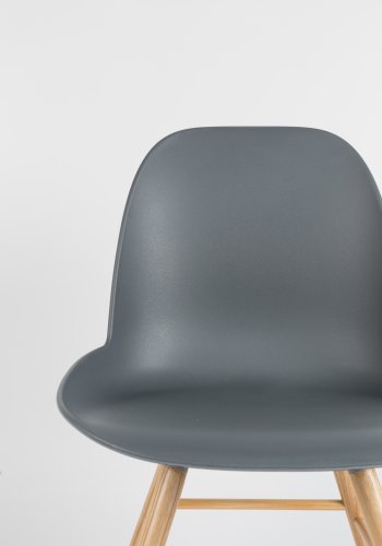 ZUIVER Albert Kuip spisestuestol - mrkegr plast og naturlig ask