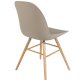 ZUIVER Albert Kuip spisestuestol - taupe plast og naturlig ask