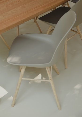 ZUIVER Albert Kuip spisestuestol - taupe plast og naturlig ask