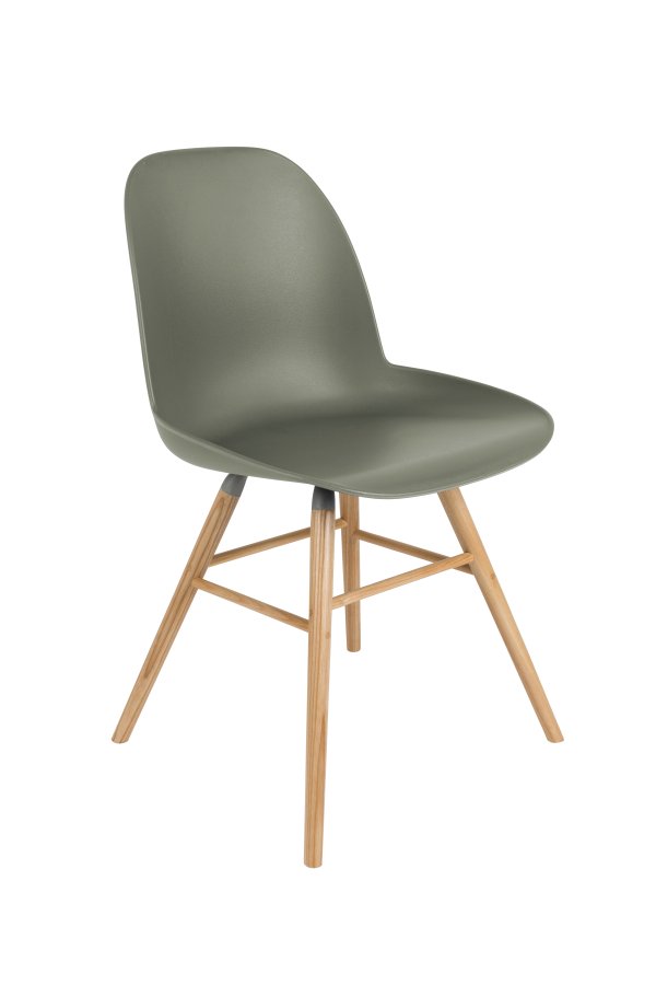 ZUIVER Albert Kuip spisestuestol - grnn plast og naturlig asketre