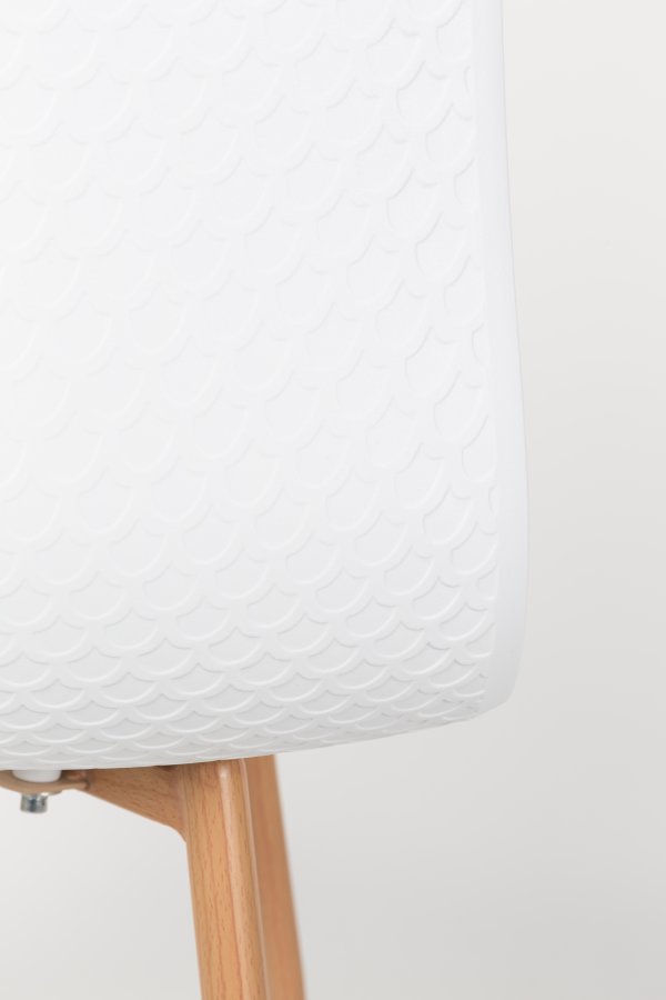 WHITE LABEL LIVING Leon spisestuestol - hvit polypropylen og jern